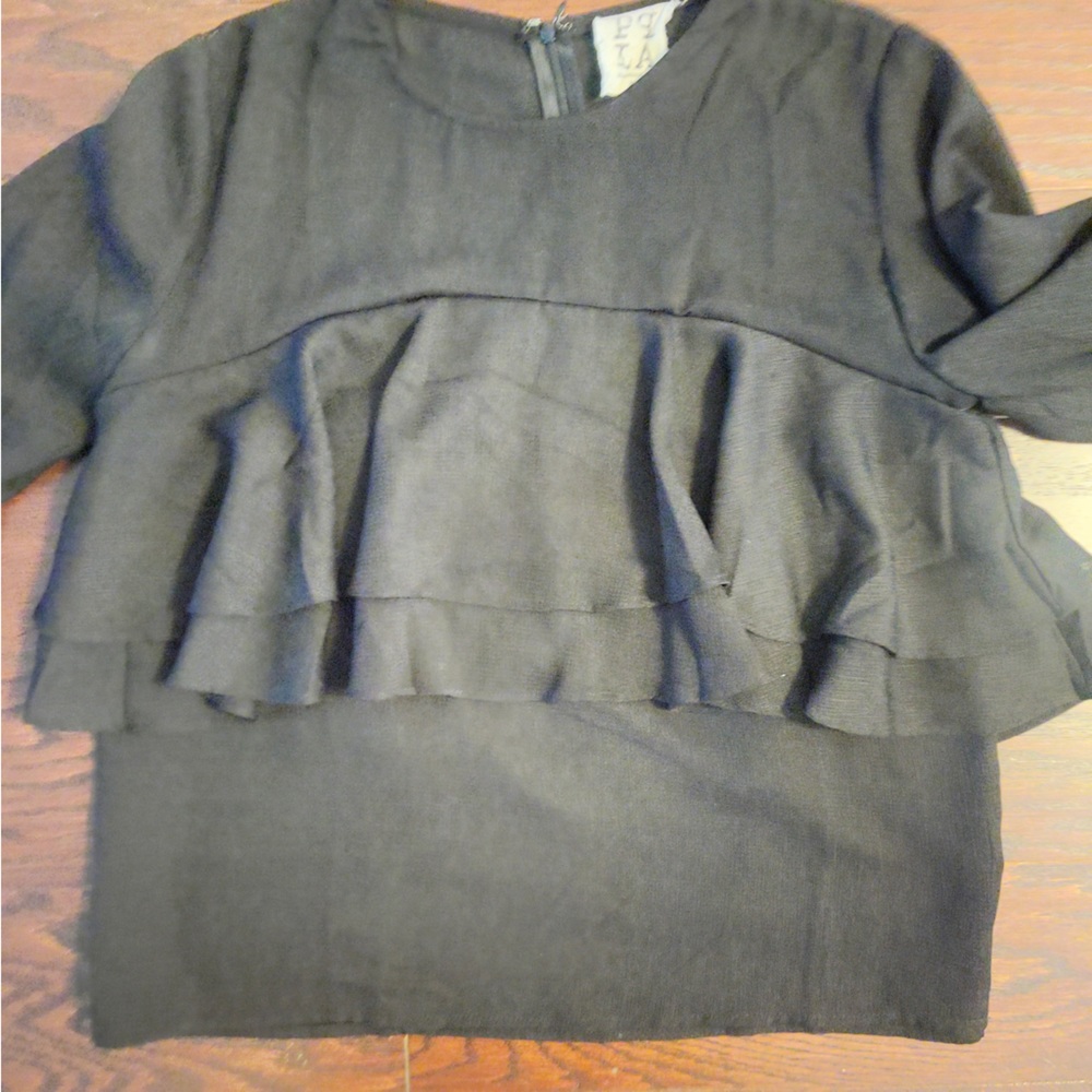 Black Ruffle Blouse - Picture 5 of 5